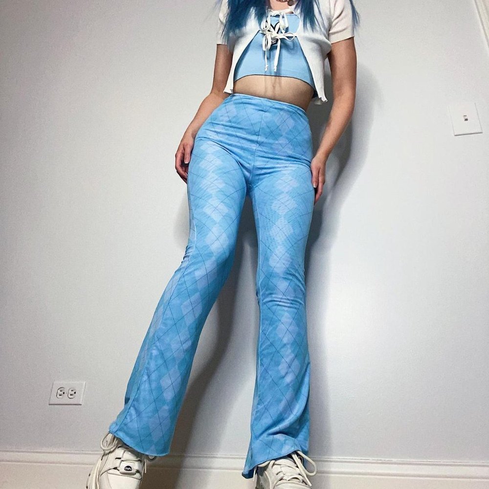 Tiger Mist Dustin Pants - Blue Argyle Mesh Pants